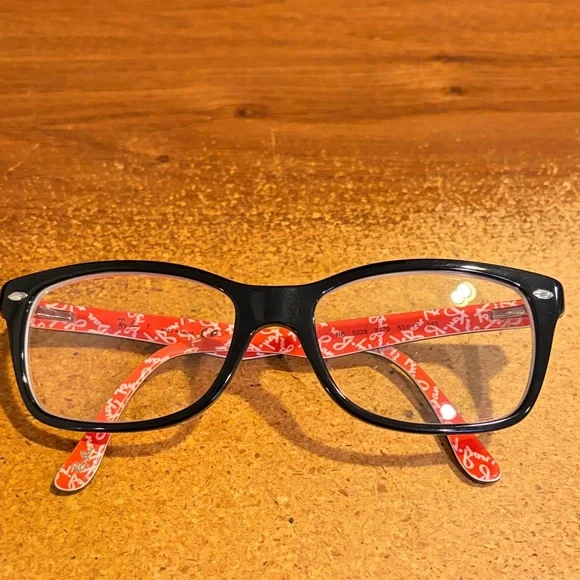 Ray bans Black Frame with Red Patterned Temples. Rb5228247953017140 - Picture 1 of 4
